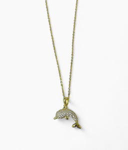 Dolphin Gold over Sterling Silver Necklace
