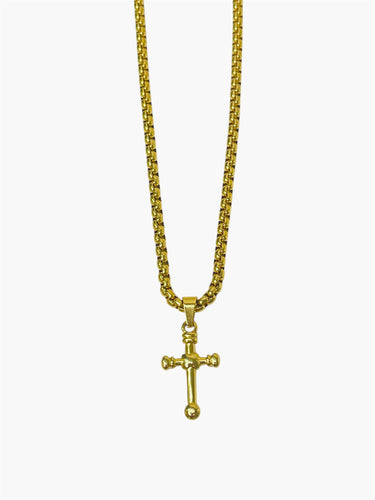 Cross Gold Stainless Steel Men Necklace