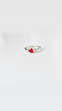 Pink Heart Sterling Silver Ring