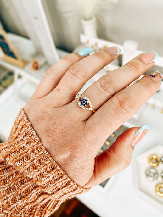 Evil Eye Sterling Silver Ring