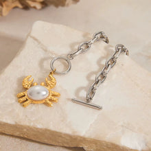 Crab Pearl Stainless Steel Bracelet