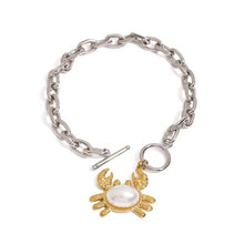 Crab Pearl Stainless Steel Bracelet
