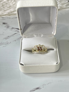 14k Gold Quinceañera Crown Ring