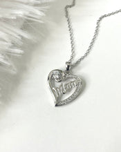Mom Heart Sterling Silver Necklace