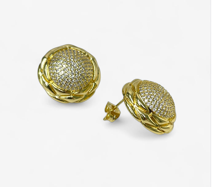 Dune CZ Gold Plated Earrings
