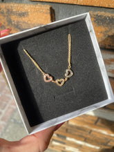 14k Gold Hearts Tricolor Bracelet