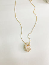 Bubble Initial CZ Gold Plated Necklace