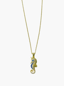 Seahorse Gold over Sterling Silver Necklace