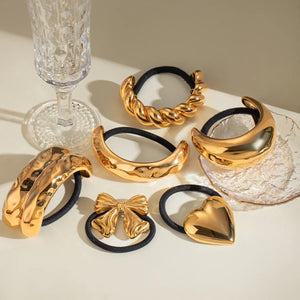 Ponytail Hair Cuff Gold Metal Hair Tie Accessories