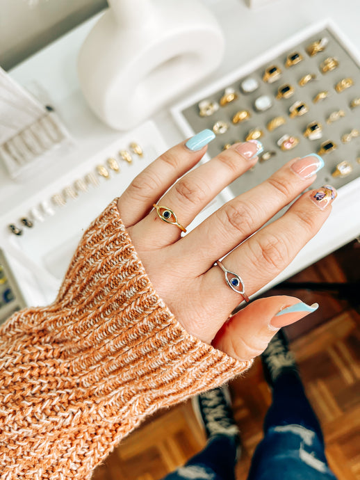 Evil Eye Sterling Silver Ring