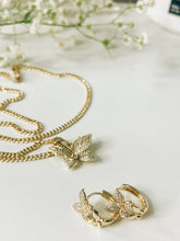 Butterfly 18k Gold Plated Necklace Earrings Set