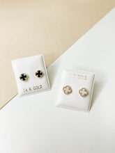 14k Gold Clover Earrings