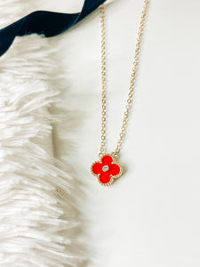 Clover CZ Gold Plated Necklace