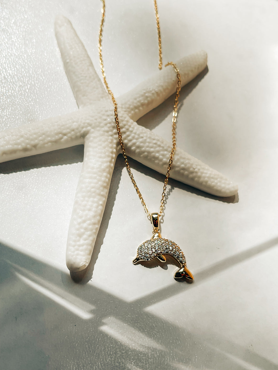 Dolphin Gold over Sterling Silver Necklace
