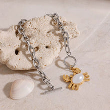 Crab Pearl Stainless Steel Bracelet