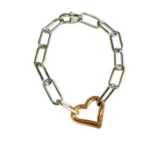 Gold Heart Lock Stainless Steel Bracelet