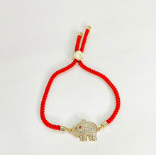 Elephant Red String Goldfilled Bracelet