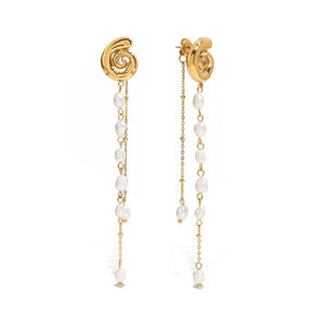 Conch Pearls Stainless Steel Earrings