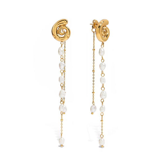 Conch Pearls Stainless Steel Earrings