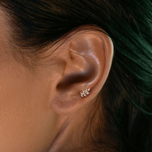 Petite Diamond Threaded Flat Back Earring