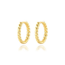 Spiral Gold over Sterling Silver Hoop Earrings