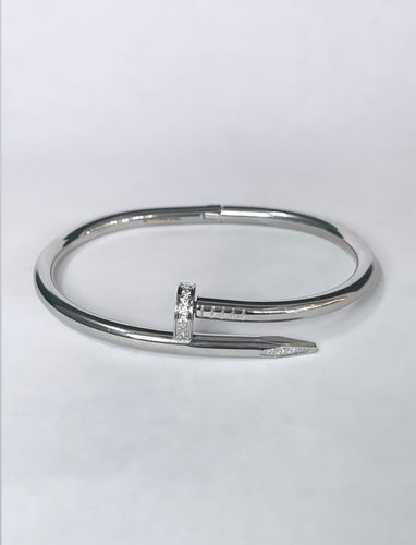 Nail CZ Stainless Steel Women Bracelet