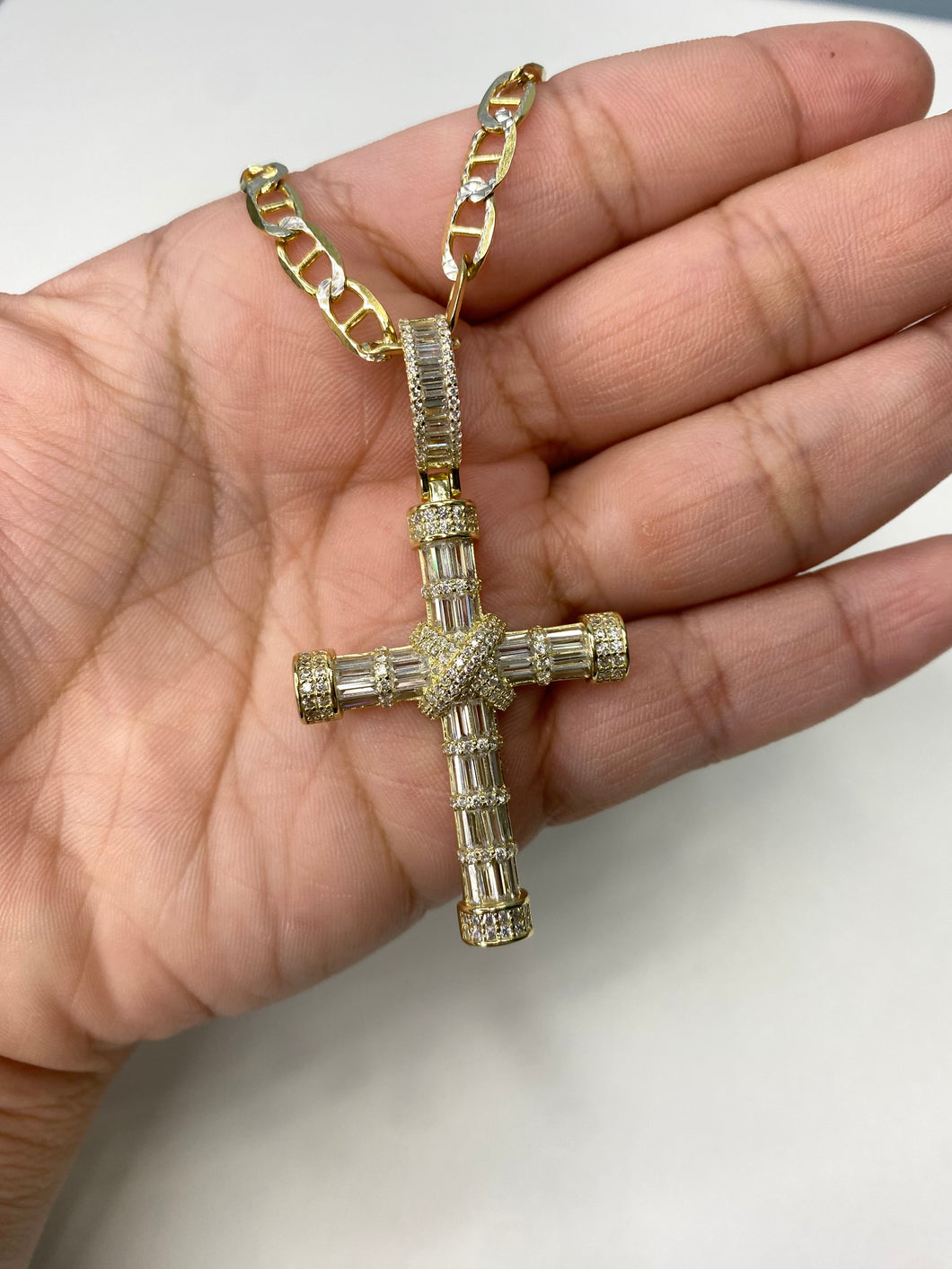 Cross Men Gold over Sterling Silver Gucci Necklace