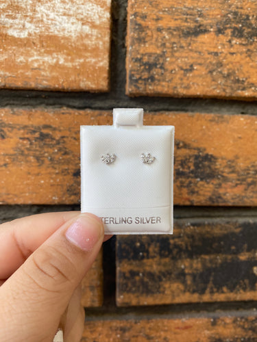 Tiny Crown Sterling Silver Earrings