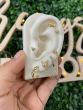 Butterfly Flower Chain Sterling Silver Earrings