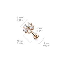 Hibiscus Flower Flat Back Surgical Steel Earring