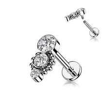 Tears Flat Back Surgical Steel Internally Threaded Earring