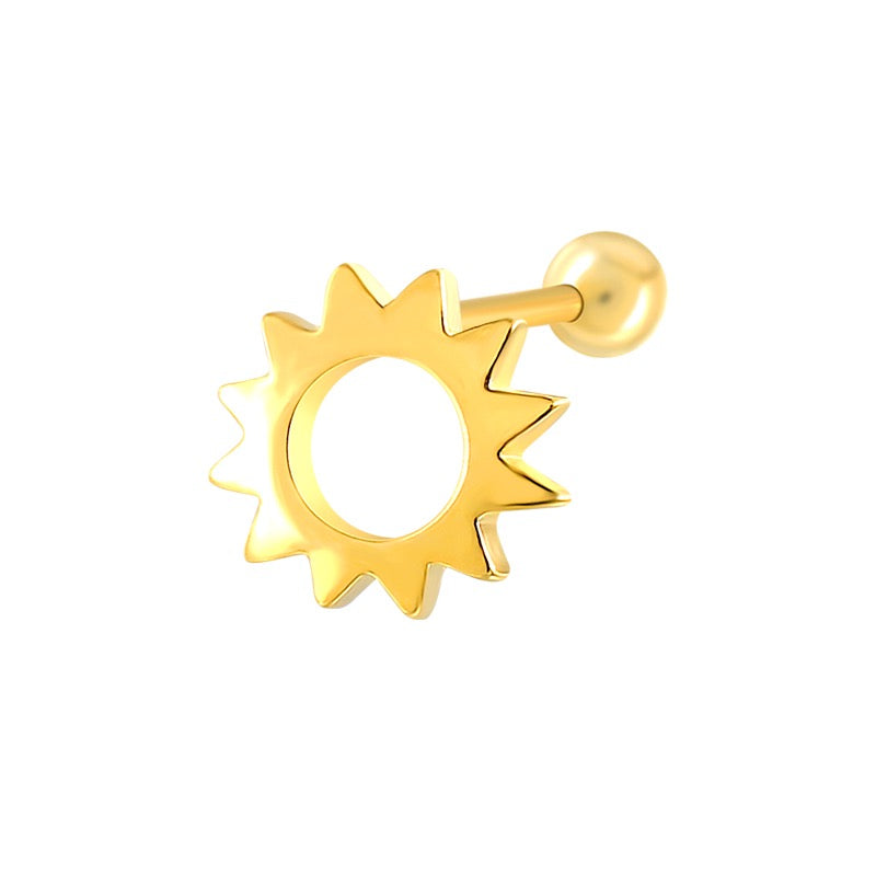 925 Sterling Silver Sun Face Earring for Womens - Gold Depot Inc