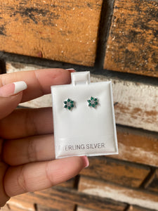 Daisy Flower Studs Sterling Silver Earrings