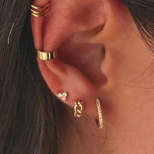 Chain Sterling Silver Hoop Earrings