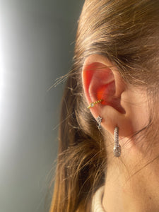 Beads Sterling Silver Single Ear Cuff Earring
