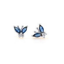 Blue Butterfly Stud Sterling Silver Earrings
