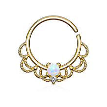 Opal Hoop Rings for Nose Septum, Daith and Ear Cartilage