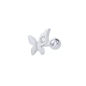 Butterfly Single Sterling Silver Earring