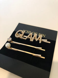 Glam Rhinestones & Faux Pearl Hair Clip Set