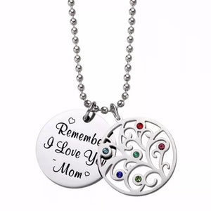 Mom Remember I Love You Necklace Stainless Steel